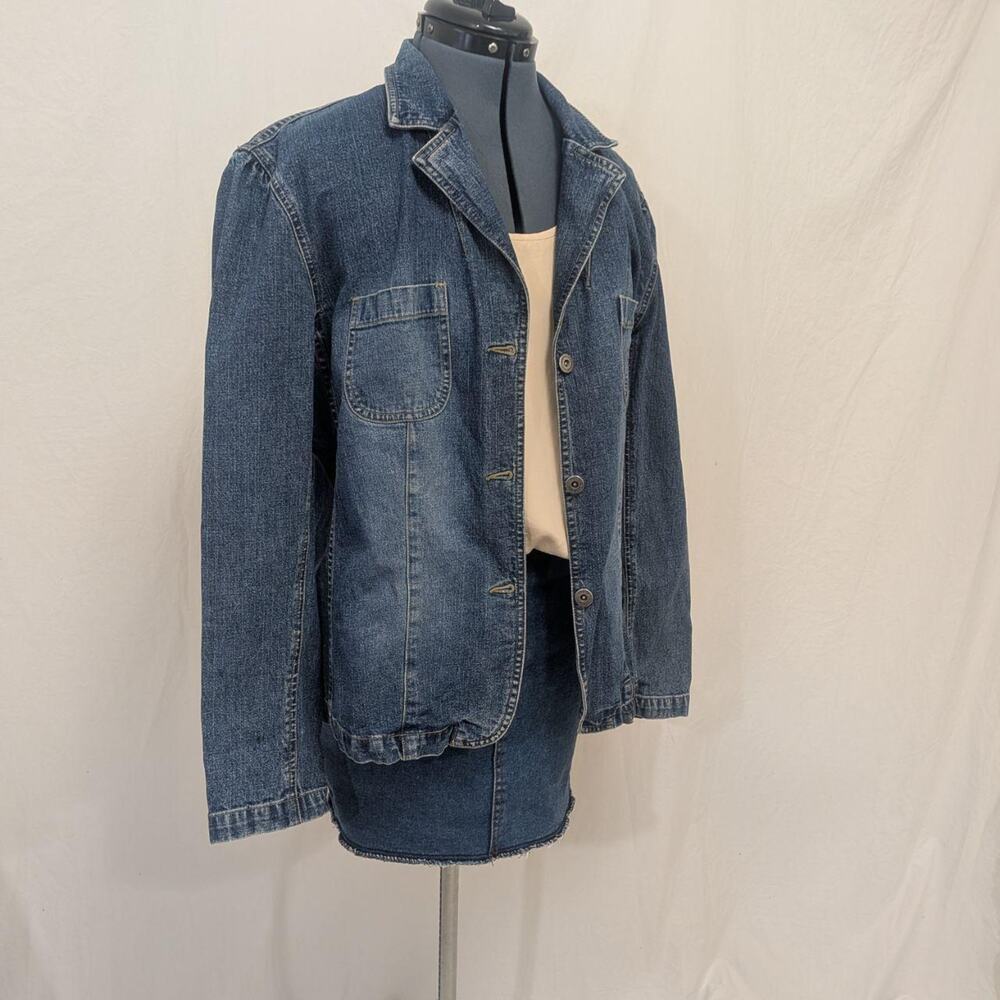 Medium‑Wash Denim Jacket Blazer, Size XL